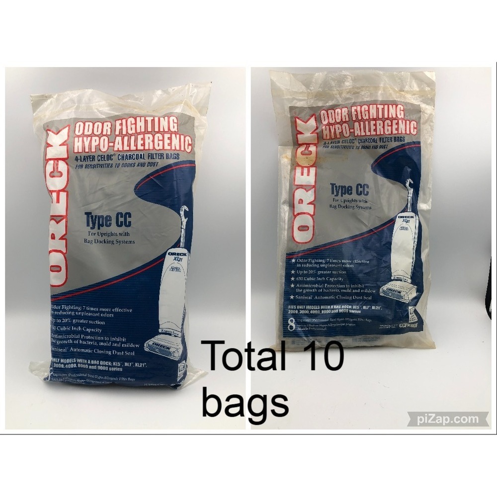 ORECK Type CC 4 Layer Celoc Charcoal Filter Type CC Vacuum Bags CCPK80F 10 total